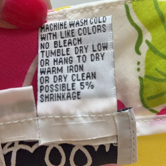 Lilly Pulitzer Floral Print Stretch Pants Size 10 Pink Yellow Cotton Blend - Picture 12 of 14